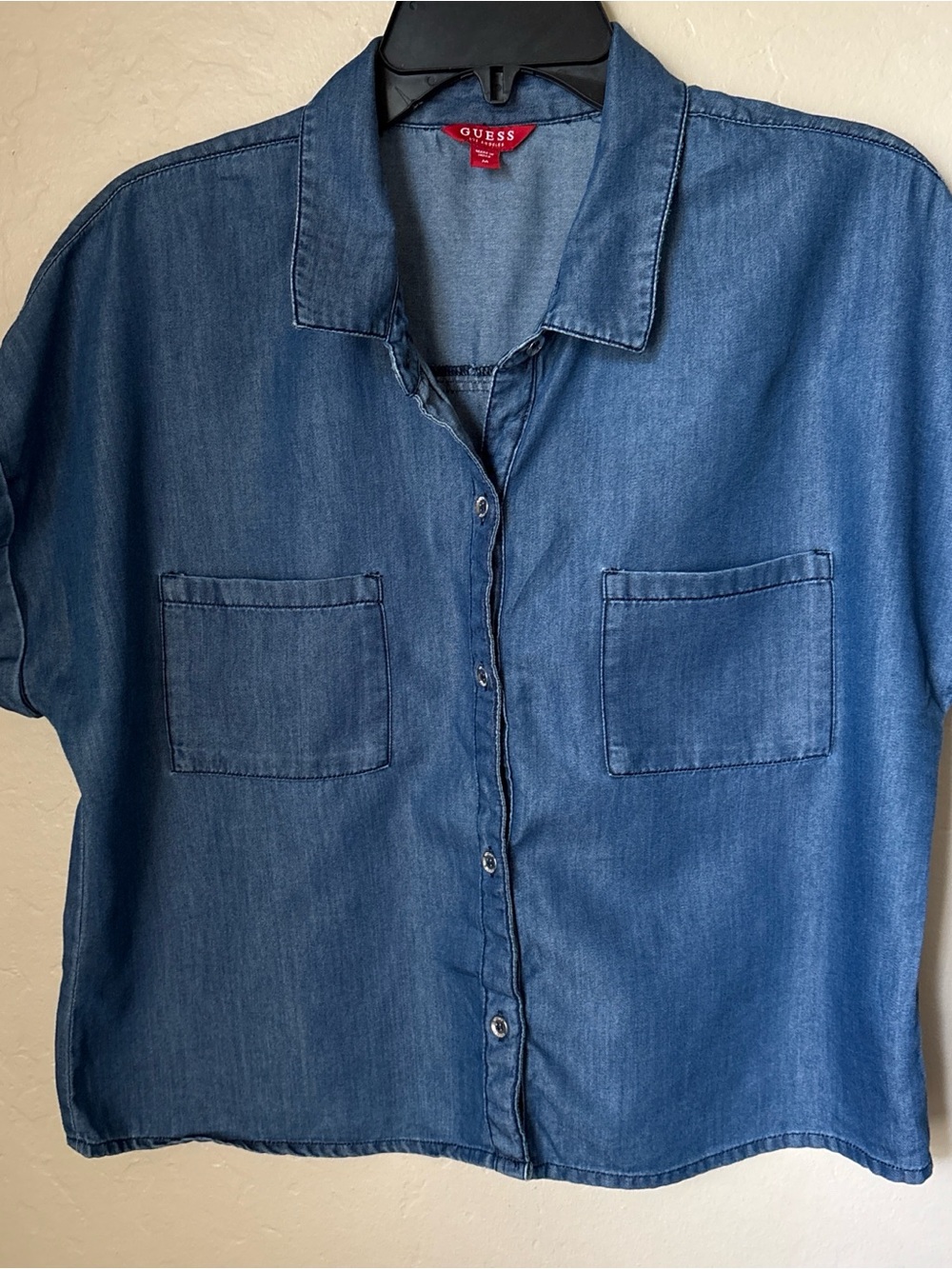 GUESS Women Indigo Denim Button-Front Shirt